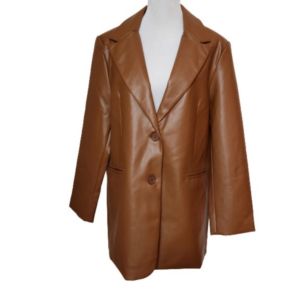 🆕️⬇️🎉HOST PICK🎉 Rebecca Minkoff Cognac Lambskin Leather Blazer
